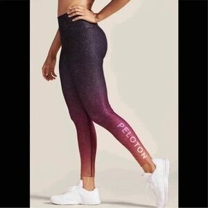 Peloton Women’s Medium Sunrise Fade Sparkle High Waist Leggings orange/Burgundy